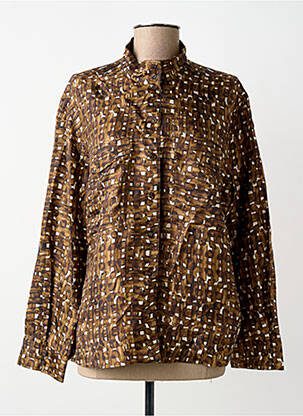 Cămașă croială dreaptă mâneci lungi maro SOEUR femme