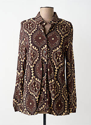 Cămașă croială cambrată mâneci lungi maro SIYU femme