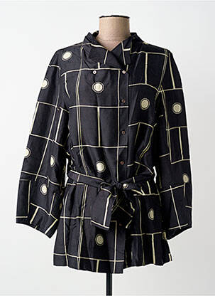 Cămașă imprimeu fantezie mâneci lungi negru SOEUR femme