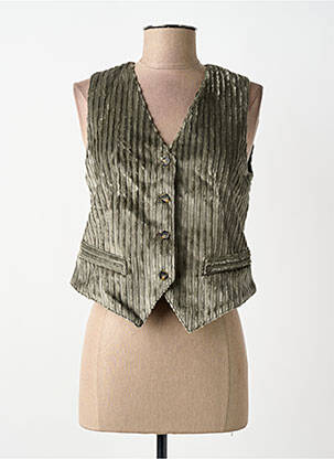 Vestă fără mâneci croială cambrată verde GOODMATCH femme