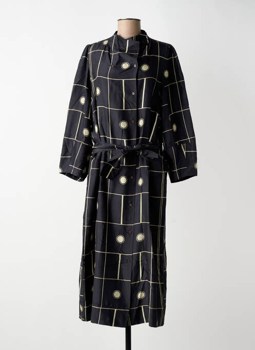 Rochie midi imprimeu fantezie mâneci lungi negru SOEUR femme