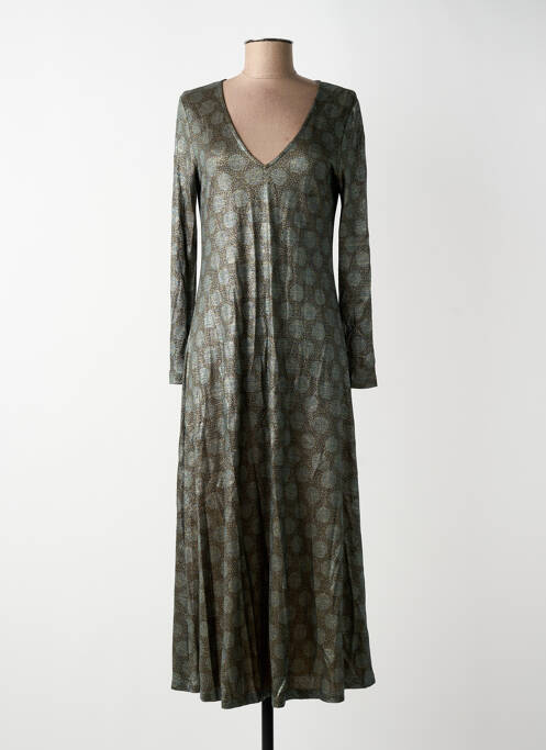 Rochie lungă mâneci lungi mâneci lungi verde SIYU femme