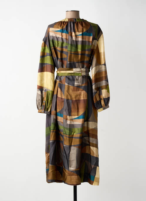 Rochie midi imprimeu fantezie mâneci lungi verde SOEUR femme