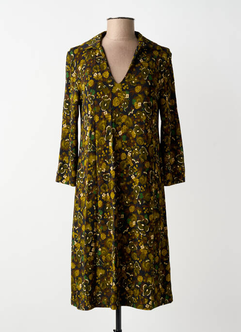 Rochie midi imprimeu fantezie mâneci lungi verde SIYU femme