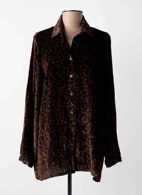 Cămașă imprimeu fantezie mâneci lungi maro SIYU femme