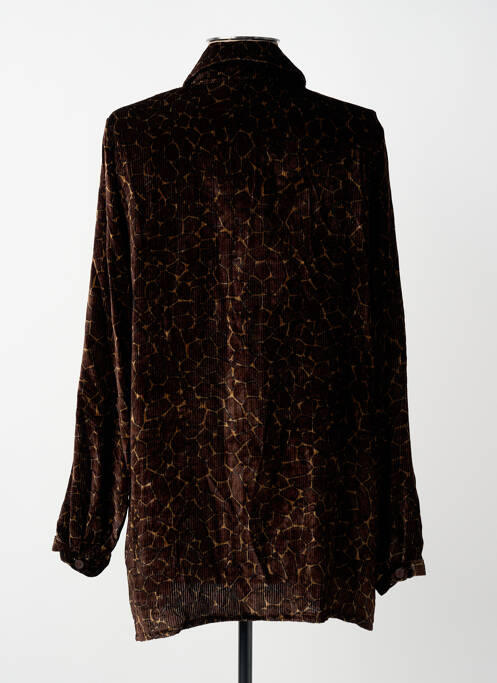 Cămașă imprimeu fantezie mâneci lungi maro SIYU femme