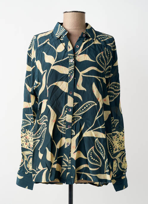 Cămașă imprimeu fantezie mâneci lungi verde MAISON HOTEL femme