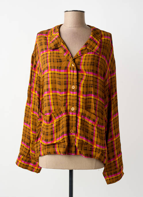 Cămașă țesătură crep mâneci lungi portocaliu ATTIC AND BARN femme