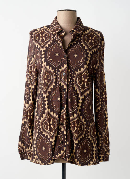 Cămașă croială cambrată mâneci lungi maro SIYU femme