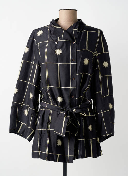 Cămașă imprimeu fantezie mâneci lungi negru SOEUR femme