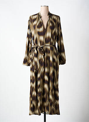 Rochie lungă mâneci lungi mâneci lungi maro DIEGA femme