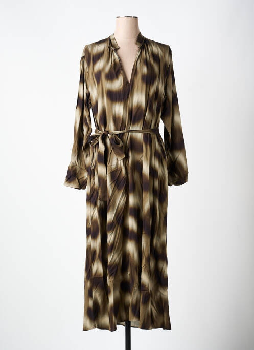 Rochie lungă mâneci lungi mâneci lungi maro DIEGA femme