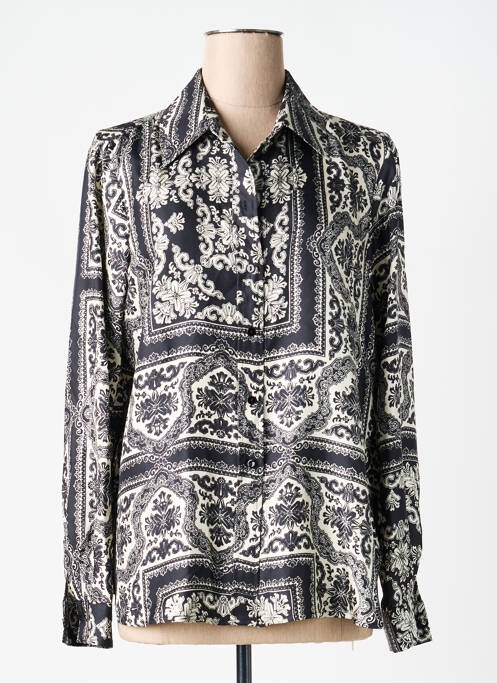 Cămașă imprimeu fantezie mâneci lungi negru MOMONI femme