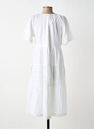 Rochie midi mâneci scurte mâneci scurte alb ORIENTIQUE NATURALLY femeie