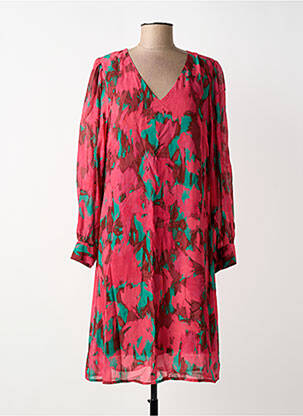 Rochie midi imprimeu fantezie mâneci lungi roșu MADE IN SENS femme