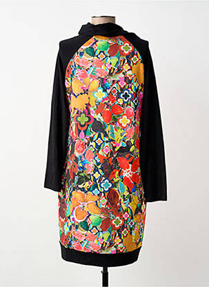 Rochie midi imprimeu fantezie mâneci lungi negru MALOKA femeie