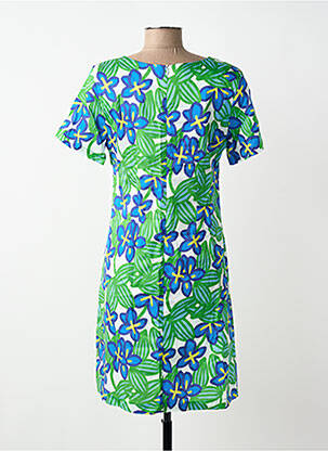 Rochie scurtă închidere cu fermoar la spate mâneci scurte verde MADE IN SENS femeie