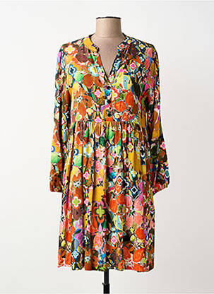 Rochie scurtă mâneci lungi mâneci lungi portocaliu MALOKA femme