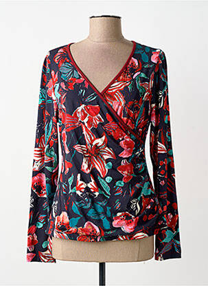 Tricou imprimeu fantezie mâneci lungi roșu MALOKA femme