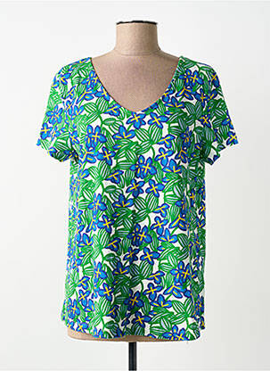 Tricou imprimeu fantezie mâneci scurte verde MADE IN SENS femeie