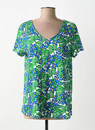 Tricou imprimeu fantezie mâneci scurte verde MADE IN SENS femeie
