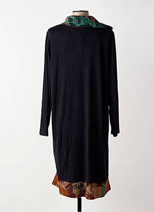Rochie midi imprimeu fantezie mâneci lungi negru ORIENTIQUE NATURALLY femeie