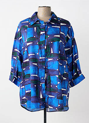 Cămașă imprimeu fantezie mâneci 3/4 albastru MADE IN SENS femme