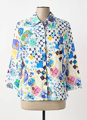 Cămașă imprimeu fantezie mâneci 3/4 alb MALOKA femme