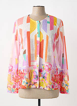 Vestă cu mâneci lungi închidere cu nasturi pe față portocaliu MALOKA femme