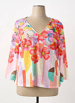 Tricou mâneci 3/4 mâneci 3/4 alb MALOKA femeie