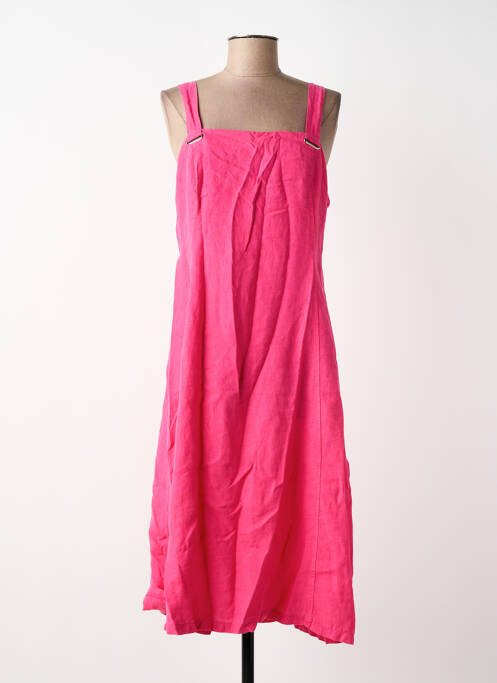 Rochie midi fără mâneci fără mâneci roz MALOKA femme