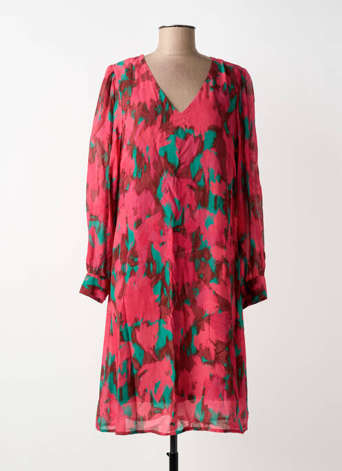 Rochie midi imprimeu fantezie mâneci lungi roșu MADE IN SENS femme