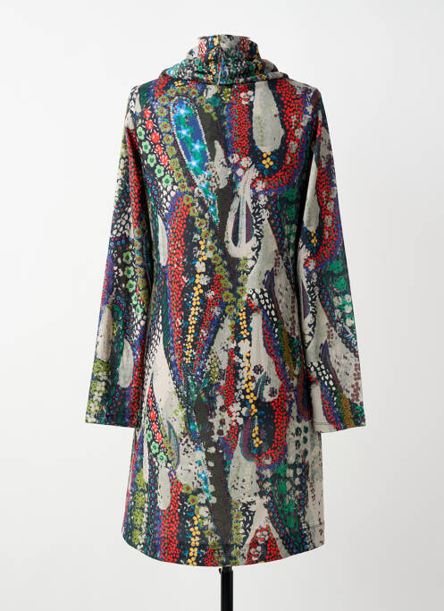 Rochie midi imprimeu fantezie mâneci lungi albastru MALOKA femme