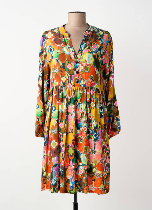 Rochie scurtă mâneci lungi mâneci lungi portocaliu MALOKA femme