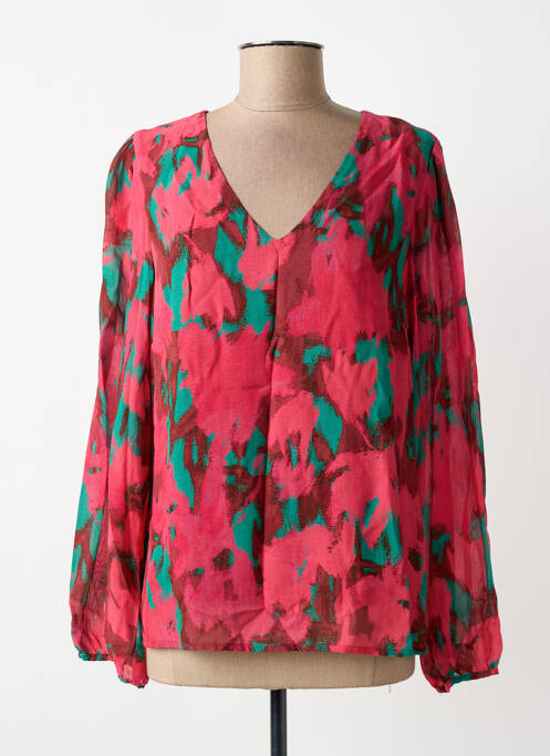 Bluză imprimeu fantezie mâneci lungi roz MADE IN SENS femme