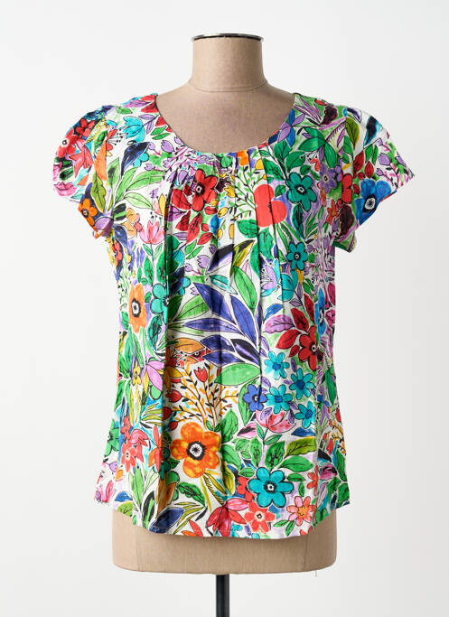 Top imprimeu fantezie mâneci scurte verde ORIENTIQUE NATURALLY femme
