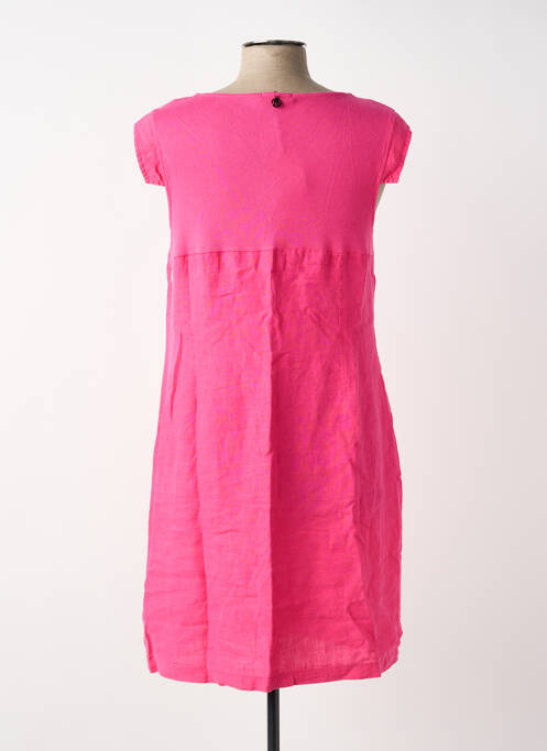 Rochie midi mâneci scurte mâneci scurte roz MALOKA femme