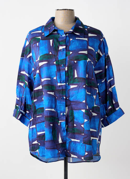 Cămașă imprimeu fantezie mâneci 3/4 albastru MADE IN SENS femme