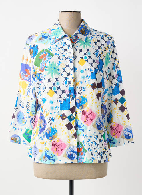 Cămașă imprimeu fantezie mâneci 3/4 alb MALOKA femme