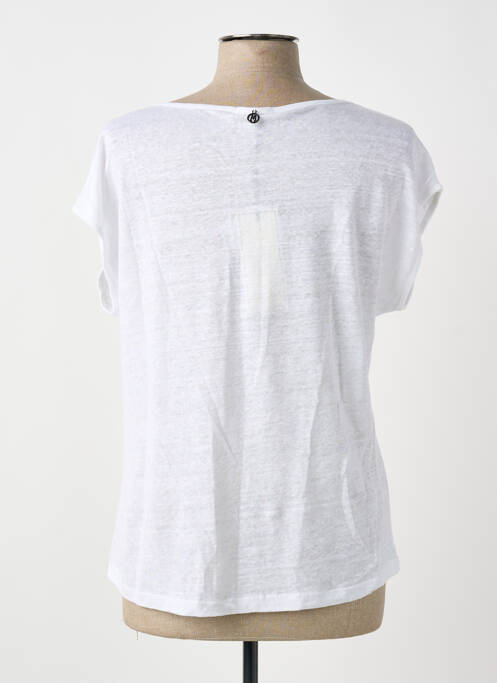 Tricou serigrafie flockată mâneci scurte alb MALOKA femme