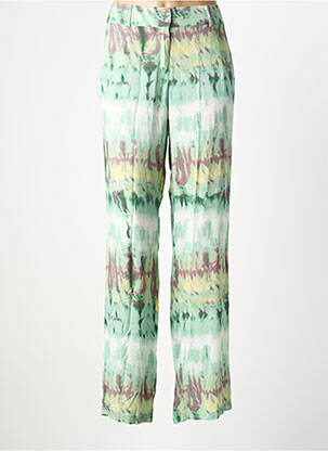 Pantalon drept talie elastică mărime normală verde ANDAM femeie