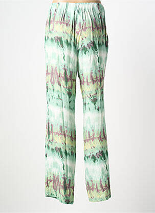 Pantalon drept talie elastică mărime normală verde ANDAM femeie