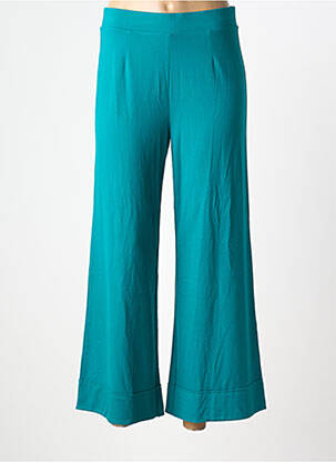 Pantalon larg țesătură poplin mărime normală verde SURKANA femeie