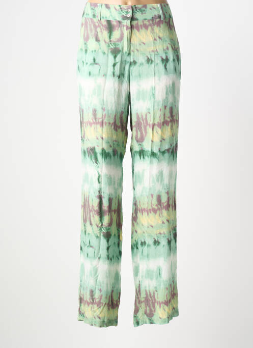 Pantalon drept talie elastică mărime normală verde ANDAM femme