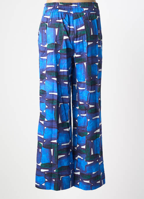 Pantalon larg țesătură poplin mărime normală albastru MADE IN SENS femme