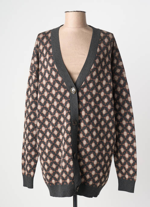 Vestă cu mâneci lungi strânsă pe partea de jos maro MALIPARMI femme