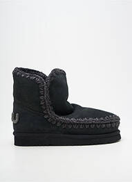 Botine/ghete umplută toc plat până la 3 cm negru MOU femeie