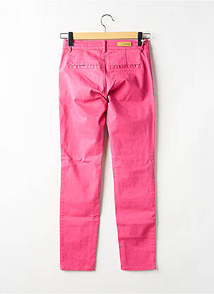 Pantalon chino țesătură poplin mărime normală roz HAPPY femeie