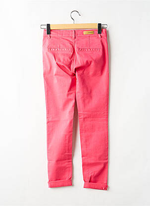 Pantalon chino țesătură poplin mărime normală roz HAPPY femeie