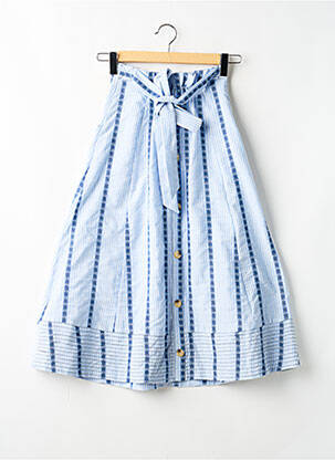 Fustă lungă croială dreaptă albastru ORFEO femme